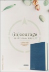 CSB (in)courage Devotional Bible Indexed - Genuine Leather, Navy
